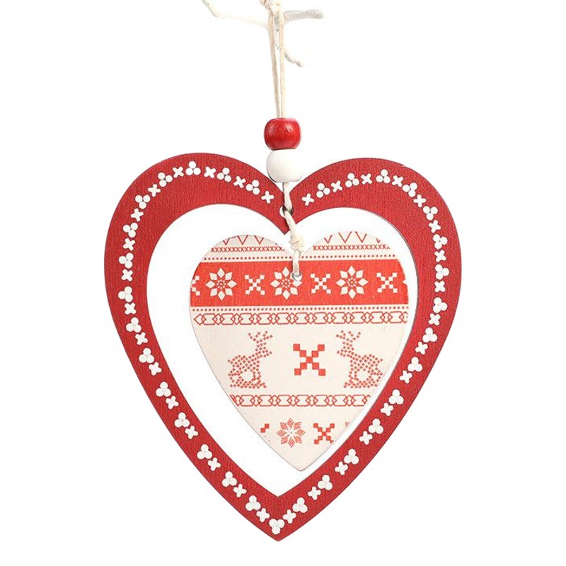 Hong Kong Heng pequeño colgante de madera Estilo nórdico Decoraciones navideñas Adornos para árboles de Navidad Estrella de cinco puntas Colgante de regalo de amor