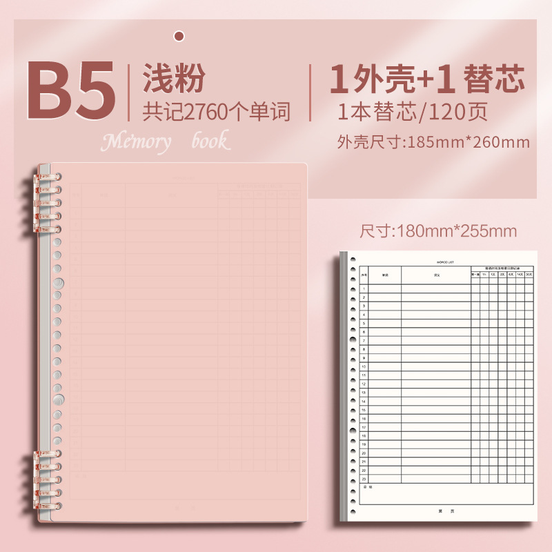 Ebbinghaus Libro de palabras en inglés Libro de memoria Curva de memoria olvidada Programa de revisión de palabras de posgrado Universidad