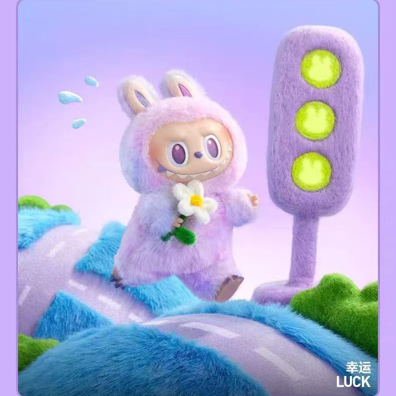 POPMART Labubu Labubu фасадный высокоэнергетический. Мэлоун сидит на виниловой плюшевой глухой коробке.