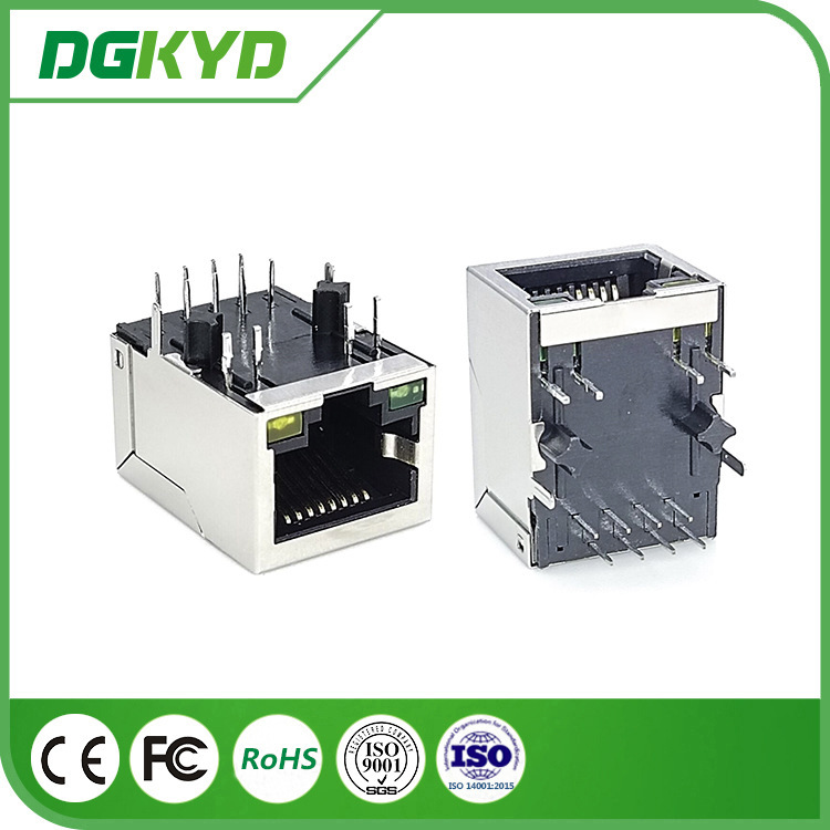 Network Ethernet RJ45 8P8C single network port female socket connector 8Pin PCB installation