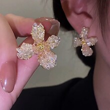 轻奢爆款花朵蝴蝶耳环韩国简约设计感个性耳钉时尚耳饰女