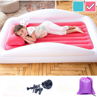 Cross-Border Hot Selling Children's Inflatable Bed Flocking Thickened Skin-Friendly Baby Inflatable Sleeping Pad Foldable Free Shipping