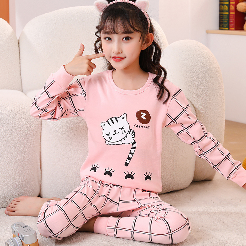 BZJ 라운드 넥 핑크 고양이