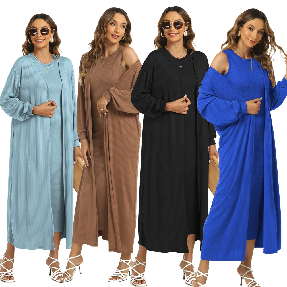 Ближневосточная европейская и американская мусульманская женская юбка-платье из двух частей свободный плюс размер сексуальный