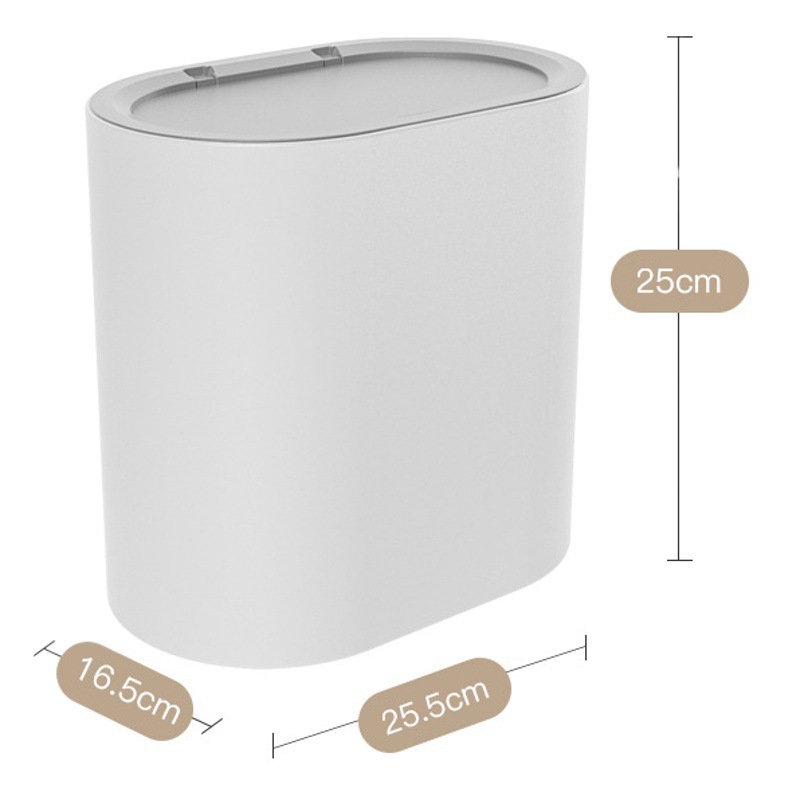 Fábrica Hotel WC prensa cubierta abierta plástico hogar basura cesta inodoro sala de estar Oficina Flip basura puede