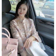 FL231137 新しい中国風の女性のスーツパンツファッション春の新国民スタイル禅プレートバックル 2 点セット