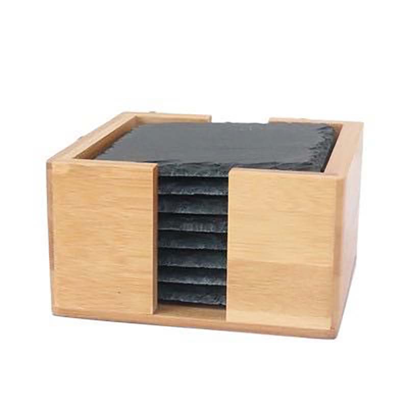 Natural Slate Coaster bar whisky aislamiento negro piedra posavasos pizarra posavasos traje té montaña al por mayor