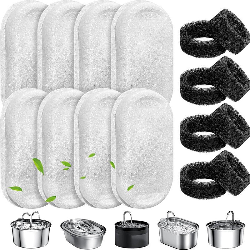 Cartucho de filtro para bebedores de agua para mascotas Filtro de fuente para gatos alimentador de agua filtro de carbón activado algodón accesorios para bebedores de agua para gatos y perros