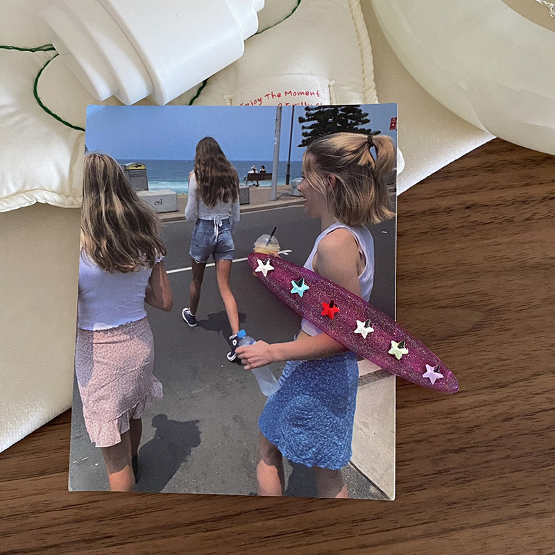 Millennium Spice Girl ~ Pince à cheveux Color Star Y2K Dopamine Broken Hair Bangs Clip Vigor Girl Sweet Side Clip_voghion.com