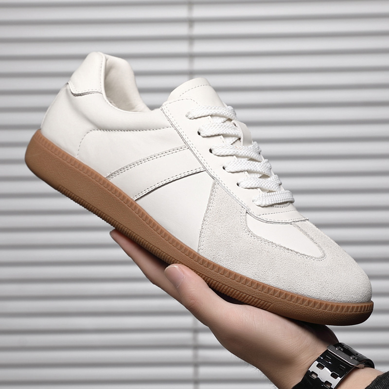 Desun Shoes Men's Top Layer Cowhide White Shoes Korean Style Soft-faced Retro White Casual Sneakers All-match Fashionable Forrest Gump Shoes Desun Shoes Men's Top Layer Cowhide White Shoes Korean Style Soft-faced Retro White Casual Sneakers All-match Fashionable Forrest Gump Shoes