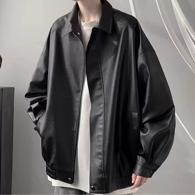 Осенняя демисезонная куртка из полиуретана, размер oversize