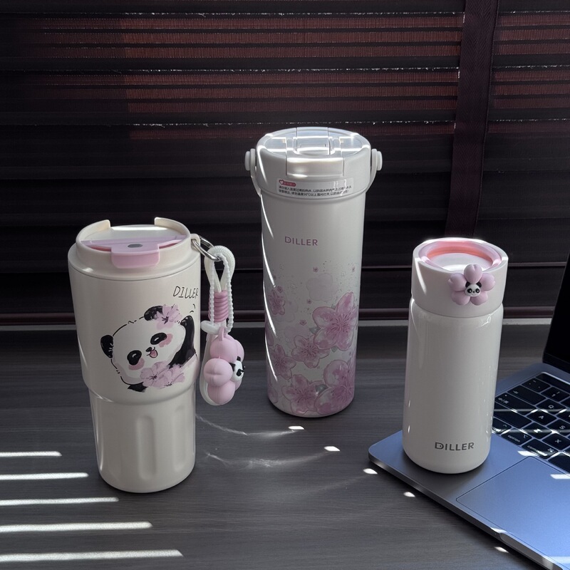Dilebel ガールズサクラパンダシリーズ 316 ステンレス鋼魔法瓶カップかわいいポータブル小容量コーヒーカップ|undefined