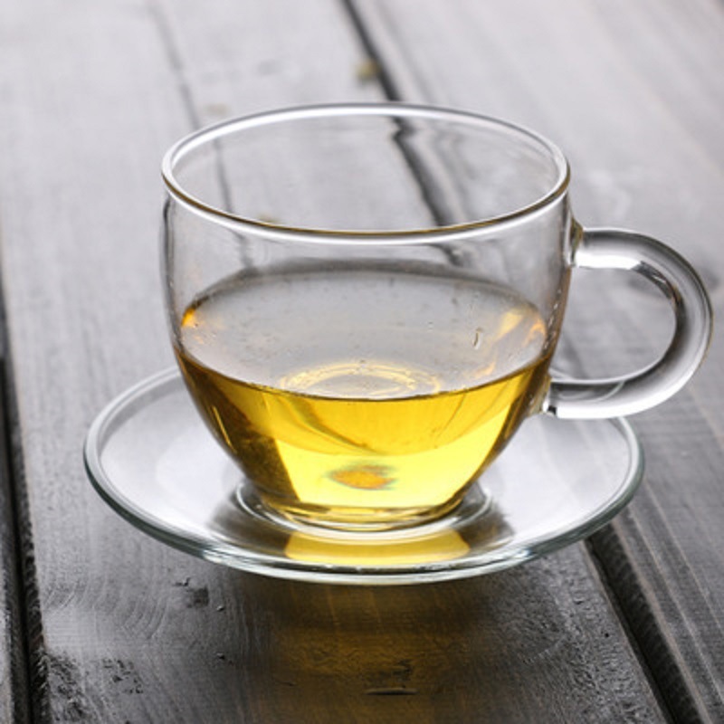 Taza de té de vidrio de doble capa aislada pequeña taza de té de hogar mini con mango Mark Taza de tamaño pequeño taza de té pequeña