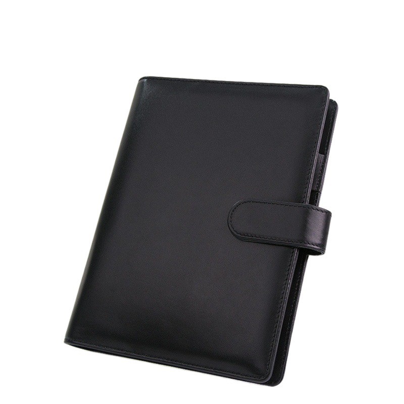 Caja de regalo de cuaderno de hojas sueltas de cuero de vaca de doble capa A5 de alta gama para BOSS Business Bloc de notas cuaderno de hojas sueltas