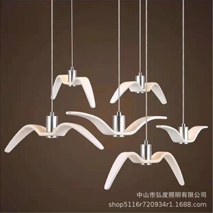北欧餐厅吧台海鸥吊灯创意个性服装店咖啡厅前台装饰小鸟造型吊灯-阿里巴巴