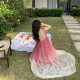 Yunnan Lijiang Travel Photo Beach Dress Sanya Holiday Strap Long Dress Pink Gradient Chiffon Dress Super Fairy