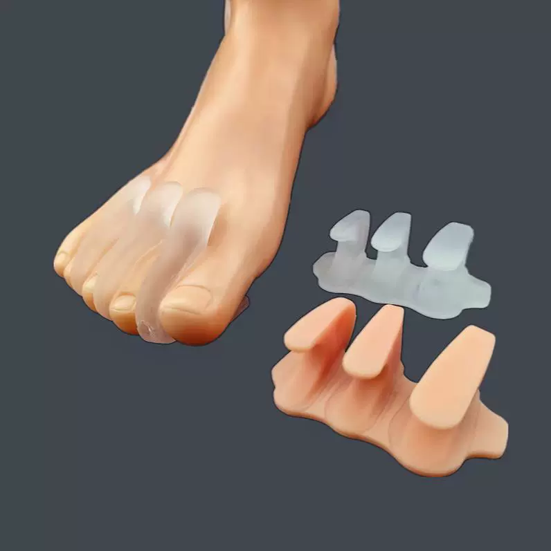 Разрезаемый силиконовый разделитель для пальцев ног SEBS с тремя отверстиями, мягкий разделитель для большого пальца.