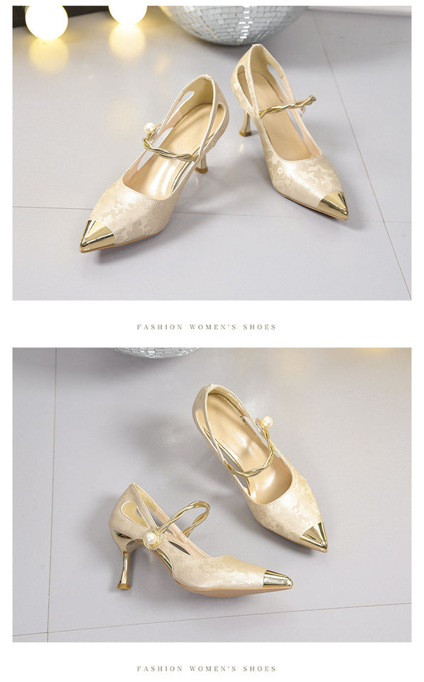 New Chinese-style Pointed-toe High-heeled Shoes, 2025 Summer New Model, With A Slim Heel, Elegant And Sophisticated,_vogvips.com