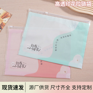 New horizontal version pe transparent zipper bag bra pants underwear clothing packaging bag frosted bag plastic self-sealing bag