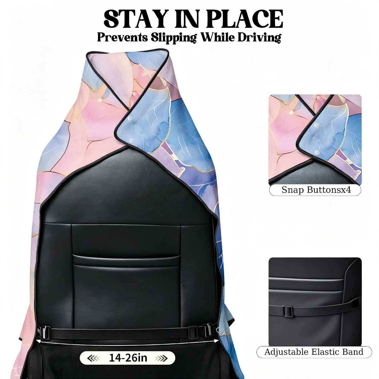 Printed bath towel and car seat cover 2-in-1, ultra-fine fiber outdoor beach and car dual-use universal seat cushion