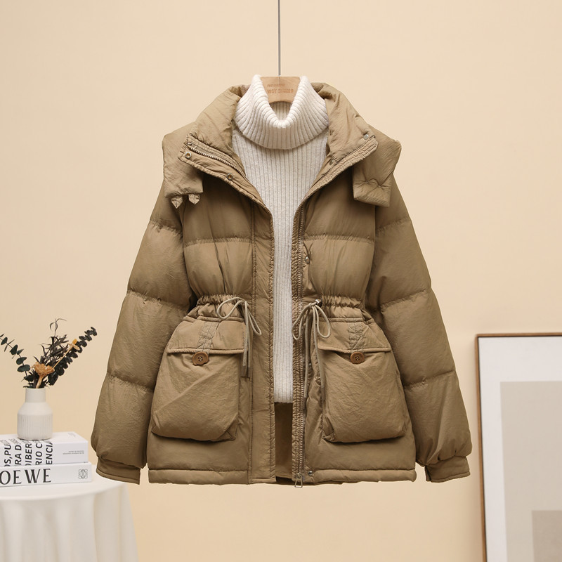 羽绒服女中长款2024冬季韩版时尚收腰显瘦洋气白鸭绒加厚保暖外套