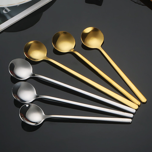 304 stainless steel small round spoon coffee spoon bird's nest tremella spoon honey dessert wedding souvenir mixing spoon gift