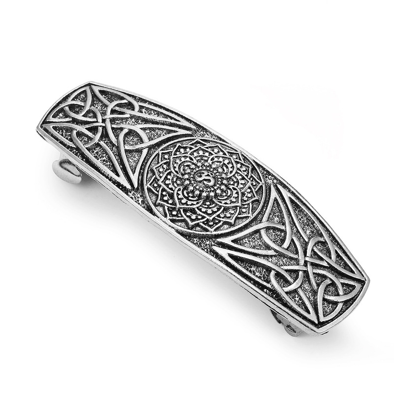 European and American retro alloy langhong spirit hairpin women's Viking charm yoga hairpin Mandala horizontal clip