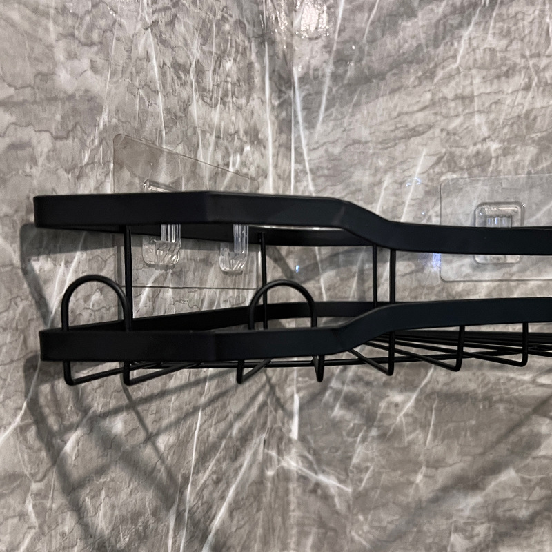 Amazon nuevo baño triángulo de almacenamiento rack ponche-libre baño esquina estante triángulo cesta en forma de abanico estante de almacenamiento de esquina