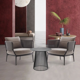 Nordic Outdoor Sofa Courtyard Sun Room Rattan Furniture Outdoor Garden Chair Courtyard Rattan Chair Sofa Coffee Table Combination