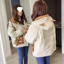 羽绒服女短款韩版16少女15学院风13初中20学生18宽松19面包服女潮