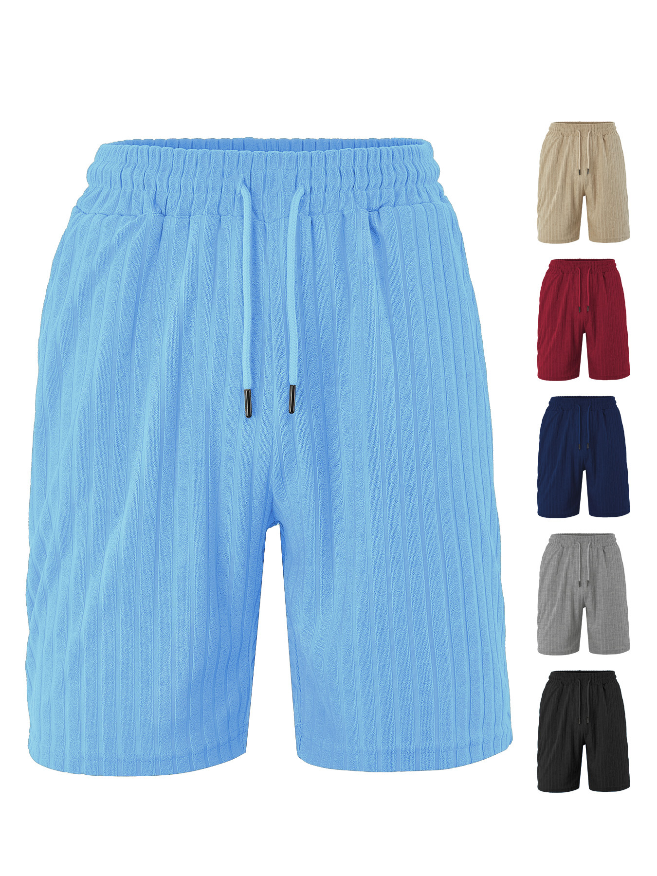 Europa y Estados Unidos ropa de hombre transfronteriza TK paleta spot verano suelta transpirable toalla jacquard pantalones cortos casuales de hombre