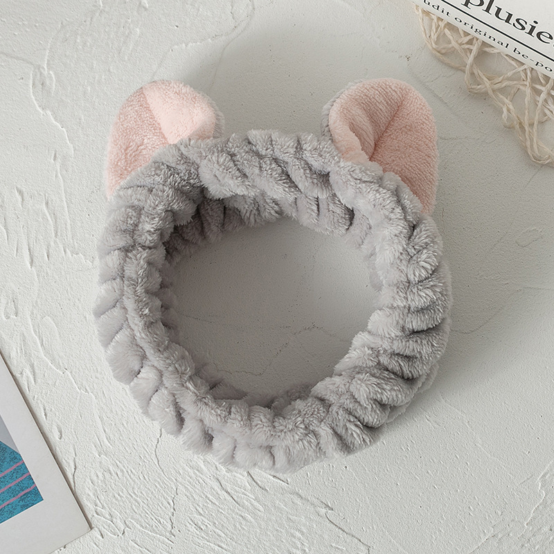 El otoño y el Invierno de la muchacha banda de pelo Simple dulce Linda dama máscara facial maquillaje gato oído banda de pelo accesorios para el cabello