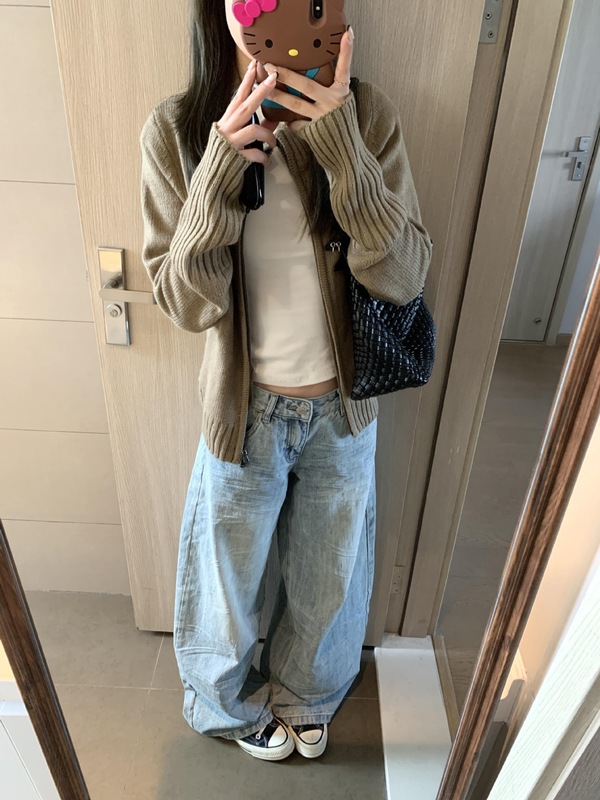 韩系初秋短款拉链外套女春秋季2025新款早秋穿搭毛衣针织开衫上衣|undefined