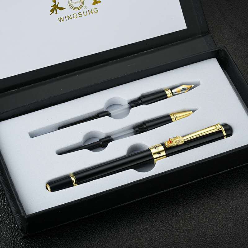 永生鋼筆三件套商務禮品套裝學生書法美工練字墨水墨囊金屬鋼筆
