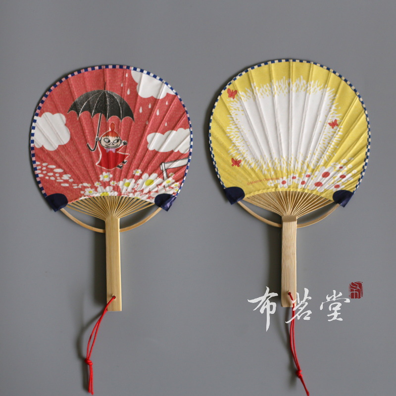 布茗堂 和风纸质 迷你团扇 儿童摄影道具扇日本尾单-阿里巴巴