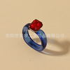 Brand acrylic colorful resin, ring with stone, South Korea, with gem