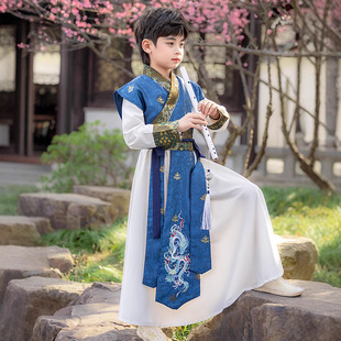 Boys' Hanfu 2025 New Summer Children's Ancient Style Heroic Handsome Young Prince High-End Tang Suit Wholesale