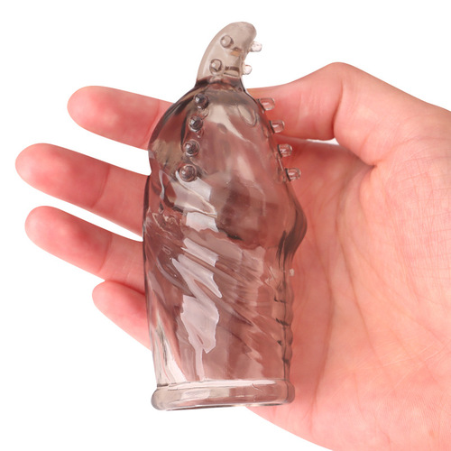 Jiaku penis sleeve, wolf tooth sleeve, long sleeve, condom, jade bead sleeve for men, erotic goods, flirting delay crystal sleeve 