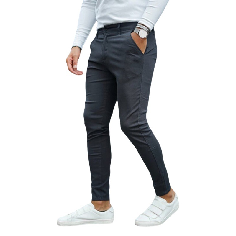 2025 Europa y Estados Unidos, primavera y otoño transfronterizos, nuevos hombres, impresión digital, moda casual, pantalones de lápiz de cintura media, delgado, tendencia larga