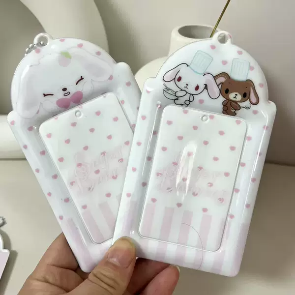 Wholesale supply squint rabbit 3 inch card holder photo card pendant key ring card holder