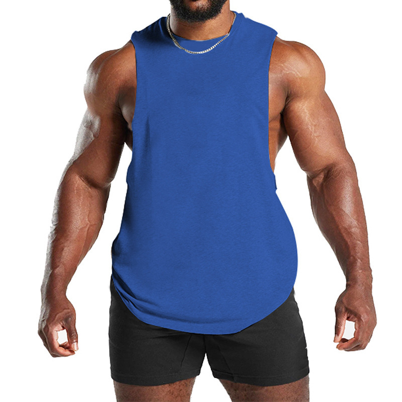 2024 Sommer Neues Fitness-Tanktop für Herren, einfarbig, sportlich, lässig, lockere Schulter-T-Shirt_voghion.com
