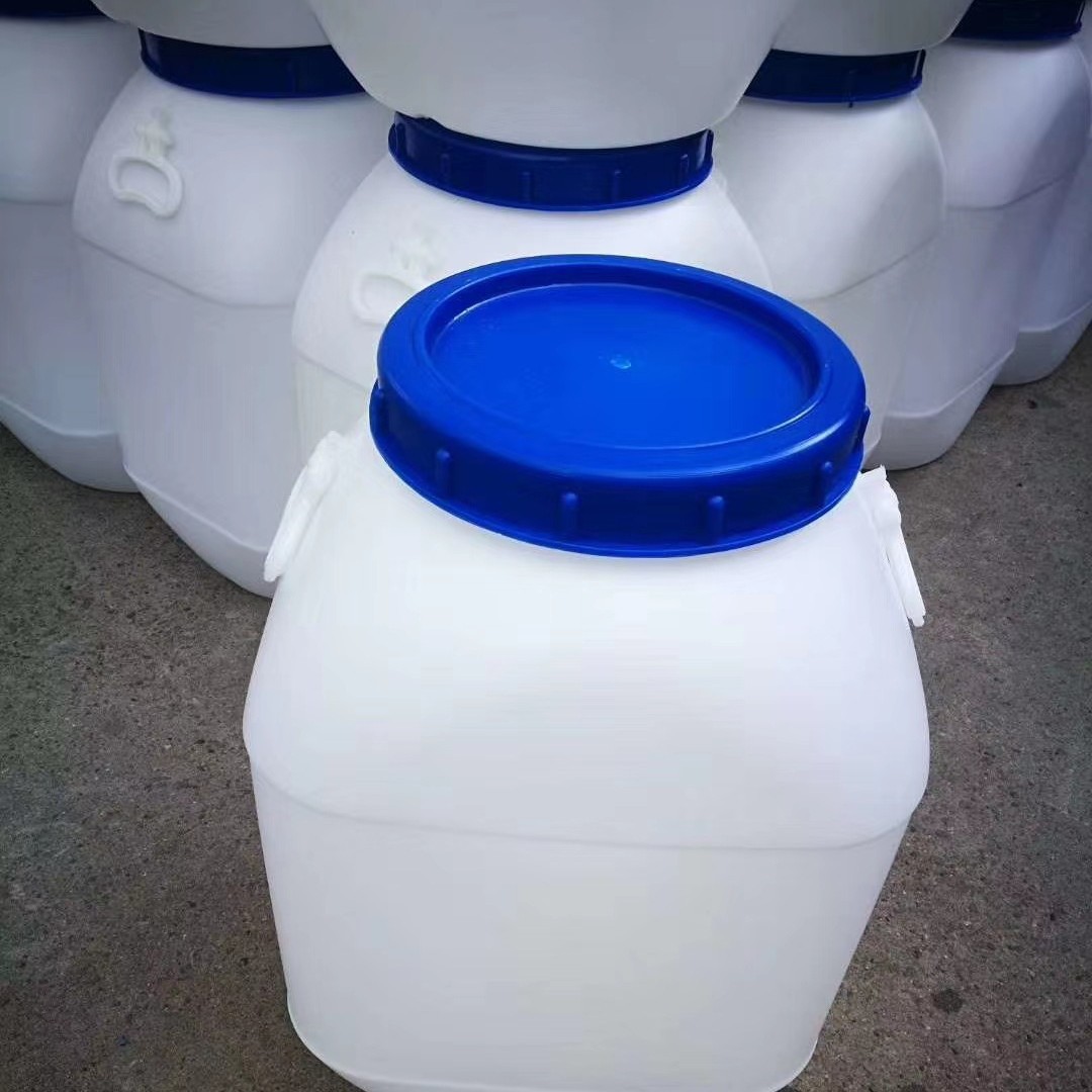 50L白色方桶大口塑料桶50KG加厚化工桶耐酸碱桶