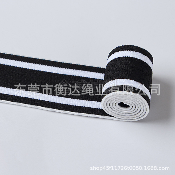 Inventario al por mayor de 4cm rayas de color medio de nylon elástico cintura lateral banda elástica accesorios de ropa