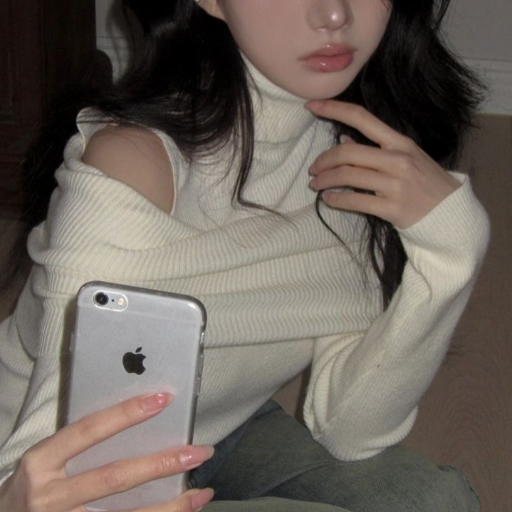 Sipum Modimod Blogger's Same Style Turtleneck Pure Color Knitwear Sipum Modimod Blogger's Same Style Turtleneck Pure Color Knitwear