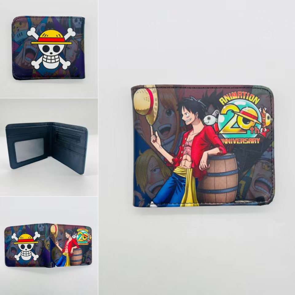 One Piece One Piece Cartera de dibujos animados japoneses Luffy Choba Solon plegable estudiantes PU cartera de cuero corta