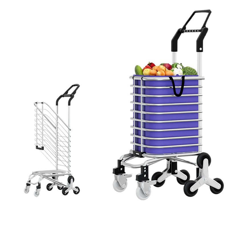 Carrito plegable para comprar verduras, carrito doméstico, supermercado, remolque de compras, palanca de escalada de escaleras, artefacto portátil