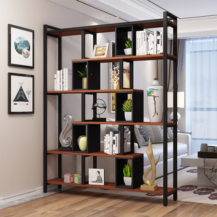 Customized Simple Partition Cabinet Modern Antique Shelf Bedroom Storage Rack Bookshelf Light Luxury Living Room Floor-Standing Office Cross-Border