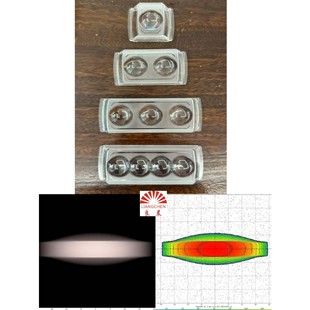 1-4 Bead Short Three-Sided Side-Emitting Lens, Added to Electric Vehicle Lights, Motorcycle Strobe Warning Light