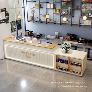 Milk Tea Shop Bar Cafe Fruit Dessert Shop Simple Cashier Beauty Salon Reception Desk Company Front Desk Counter