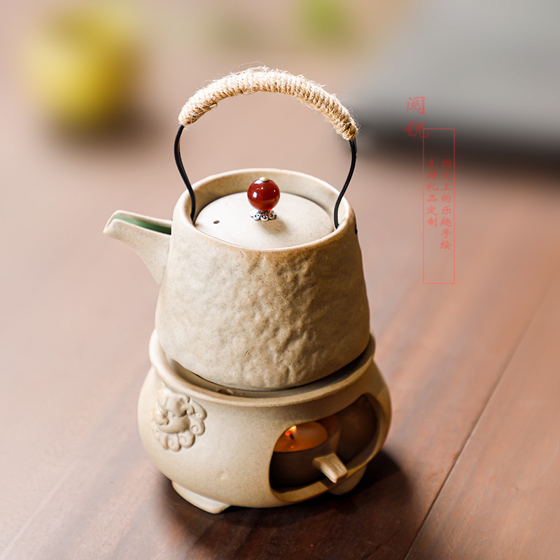 Yuerui New Rustic Pottery Constant Temperature Alcohol Tea Brewing Pot Set with Handle, Balcony Tea Brewing Stove Complete Set Wholesale Pottery Yuerui New Rustic Pottery Constant Temperature Alcohol Tea Brewing Pot Set with Handle, Balcony Tea Brewing Stove Complete Set Wholesale Pottery